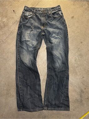 Y2K 2000s Baggy Bootcut Faded Black & Gray flypaper Jeans